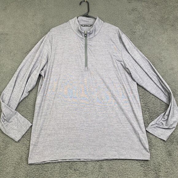 Travis Mathew Shirt Mens XL Gray Crestview 1/4 Zip Pullover Golf Preppy Logo - Picture 1 of 12